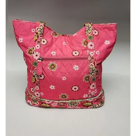 Gigi Olivia Pink Floral Zippered Handbag Purse Tote/Diaper Bag - Picture 7 of 8